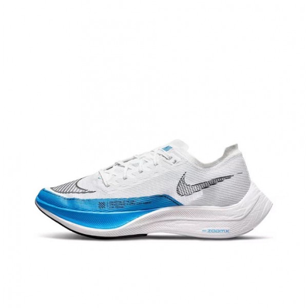 Damen/Herren ZoomX VaporFly NEXT% Weiß und Blau Schuhe 