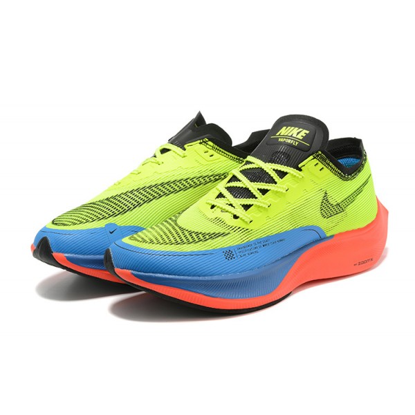 Damen/Herren ZoomX VaporFly NEXT% Gelb Blau Schuhe 